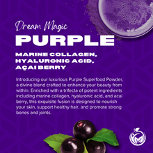 Glowing Skin & Hair with Purple - Superfood powder containing Marine Collagen, Hyaluronic Acid and Acai Berry
