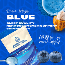 Better Sleep with Blue - Superfood powder containing Blue Spirulina, Maca, Baobab, Lucuma and Blueberry