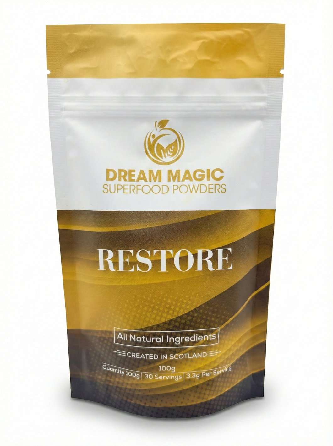 Reduce Stress with Restore - Superfood powder containing Turmeric, Ashwagandha, Ginger, Pineapple, Black Pepper and Lemon