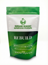 Gut Health with Rebuild - Superfood powder containing Spirulina, Wheatgrass, Chlorella and Moringa