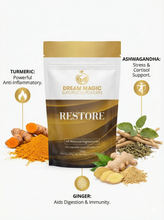 Reduce Stress with Restore - Superfood powder containing Turmeric, Ashwagandha, Ginger, Pineapple, Black Pepper and Lemon
